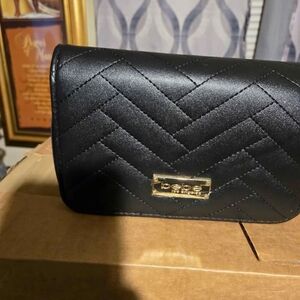 Bebe Black Quilted Clutch